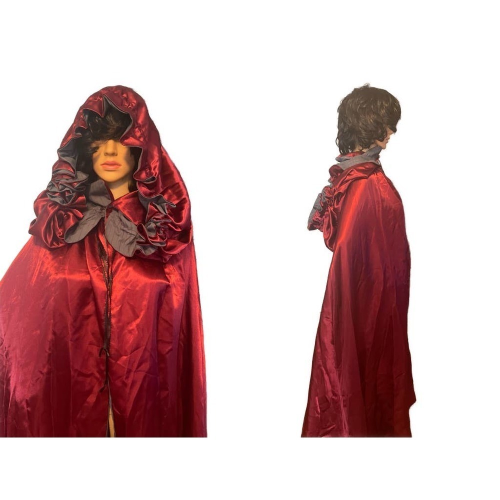 Renaissance fair red satin cape